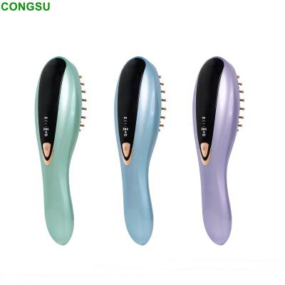 China Micro Current Electric Head Hair Scalp Massager Comb Hair Loss Solution Bottle Applicator EMS RF Liquid Massage Brush for sale