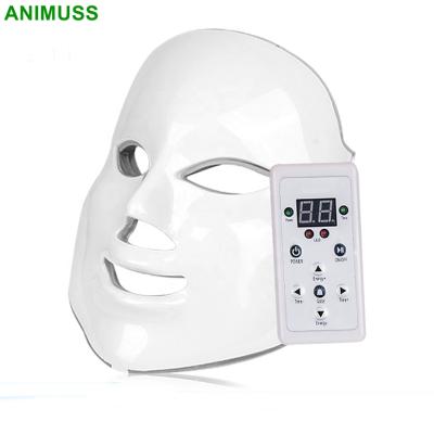 China Dye Removal Skin Rejuvenation 7 Color LED Neck Massage Photon Beauty Facial Mask for sale