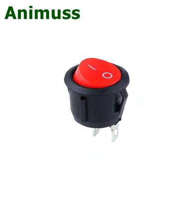 China animuss CS8887 Round Rocker Inverter 6A/250VAC 10A 125VAC Round Plastic ON/OFF Push Button Switch 6A/250VAC 10A 125VAC for sale