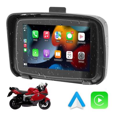 China Universal Motorcycle Waterproof Portable Wireless Auto Navigations 5inch IPX7 Carplay Android Wireless Display For Motorbike for sale