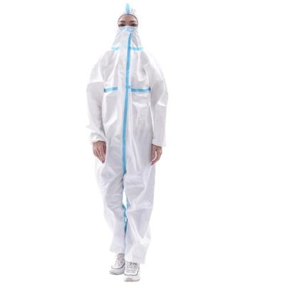 China High Breathability PPE Insulation Waterproof Medical Chemical Hooded Type 3b 4b Disposable Protective Suit Hospital Hazmat CAT III Coverall for sale