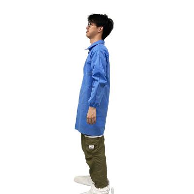 China Anti PP CE waterproof disposable static hazmat clothing ventilation proof dust lab lab coat protective suit for sale