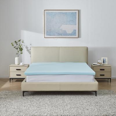 China Foldable Blue Gel Memory Foam Cool Mattress Topper for sale