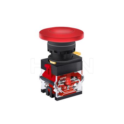 China LA38-11 series Self-recovery mushroom push button spdt dpdt screw terminal plastic red electrical switch for sale