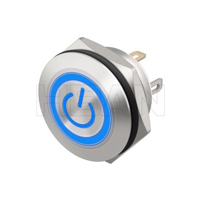 China 304 stainless steel metal ip67 mini 19mm super hot sale waterproof short push button switch for sale