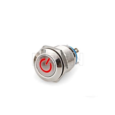 China Waterproof Stainless Steel 12mm Metal Momentary Lamp Led Power Push Button Switch Car Engine Start Button Switch for sale