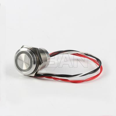 China Small Circuit Micro-trip Control 19mm Tricolor Ring Led Momentary RGB Metal Push Button Switch With Line for sale