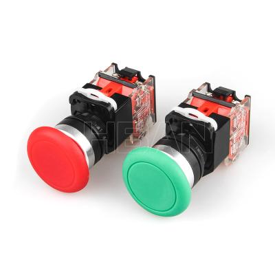 China Small Circuit Control Button Wholesaler 1NO1NC Press Reset Or Lock Red Mushroom Master Push Button Switch for sale