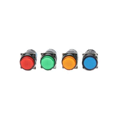 China 24v 16mm Plastic 1NO1NC Round Head Illuminated Push Button Switch With Bright Led Light for sale