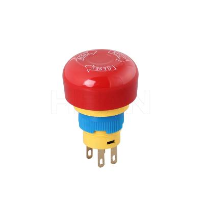 China PC Material 16mm Dia Plastic Industrial Switches Waterproof Emergency Stop Button for sale