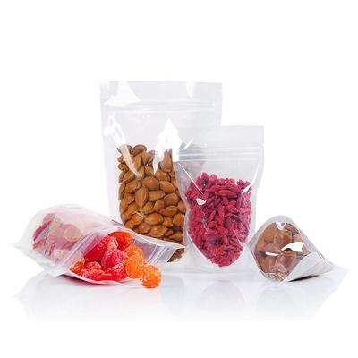 China Moisture Proof Plastic Stand Up Pouches Clear Transparent Food Packaging Resealable Zipper Lock Bags With Zipper for sale