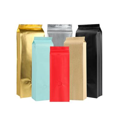 China Other Side Seal Bag Coffee Bean Aluminum Foil Resealable Custom Printing Food Grade Doypack With Valve for sale