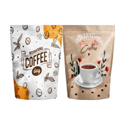 China Eco Karft Paper Moisture Proof Biodegradable Holder Up Pouch Zipper Coffee Packaging Smell Proof Edible Cat Food Bags for sale