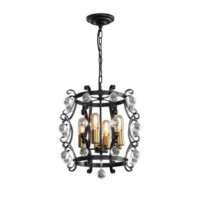 China Vintage Industrial Black Metal Chandelier Modern Farmhouse Vintage Pendant Light Nordic Kitchen LED Decorative Hanging Pendant Lights for sale