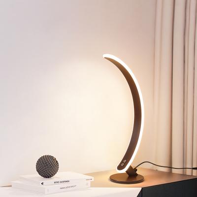 China Factory Price Modern Custom Design Curve Lamps Home Decor Bed Read Led Table Lights for sale