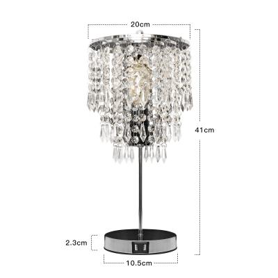 China Modern popular wholesale rechargeable one-stop crystal table lamp amazon table reading lamps table lamp service factory price for sale