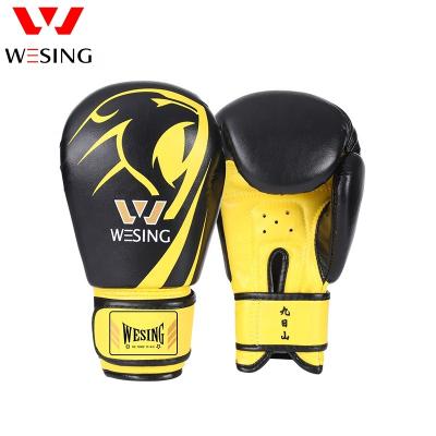 China Custom Logo Black Cheap Training Pu Kids Universal Leather Boxing Gloves From Wesing Manufacturer for sale