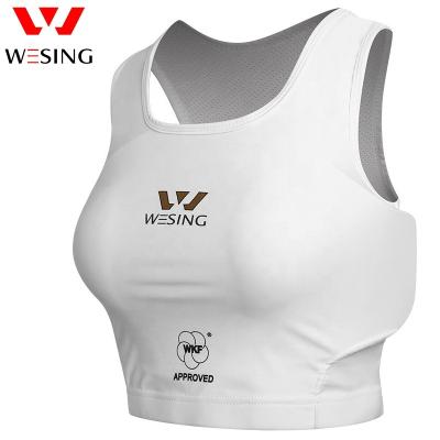 China Wesing Sewing Material Custom WKF Approved Karate Chest Guard Body Protectors White Karate Chest Guard For Women for sale