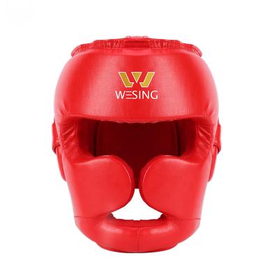 China Custom Totally Enclosed Headgear Wesing Microfiber Leather Full Face Boxing Head Guard for sale