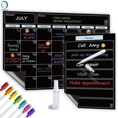 China 10.1P-1 Magnetic Calendar Chalk Board Home Easy Erasable Magnetic Fridge Blackboard for sale