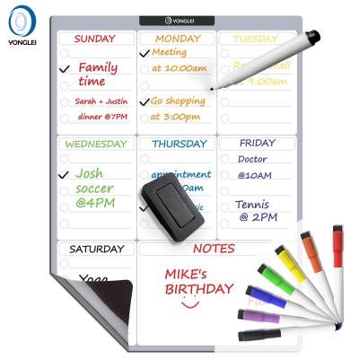 China Home Dry Erase 8.4-1A2 Weekly Calendar Planner Magnetic Weekly Fridge for sale