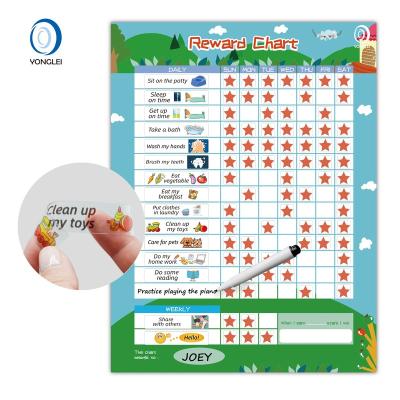 China Nanotechnology RC1.5-2A2 Magnetic Home Chore Board Potty Training Reward Chart Nanotechnology with Stickers for sale