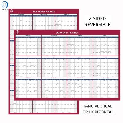 China 026-1A2 Wall Calendar Double Sided Vertical / Horizontal Wall Calendar 2020 Erasable Calendar Planner for sale