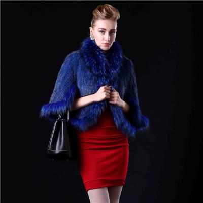 China Warm Fashion Knitted Mink Fur Coat Brown Color With Hat Vest for sale