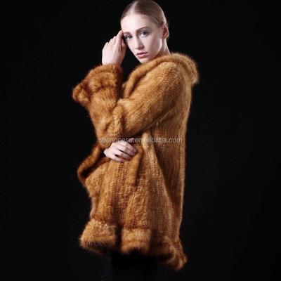 China Real Mink Fur Women's Long Mink Fur Coat Anti-Shrinkage for sale