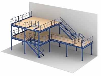 China 1 - 2 Levels Heavy Duty Raised Storage Mezzanine Floor For Industrial Storage for sale