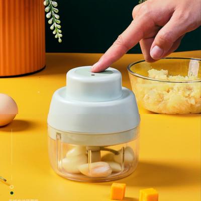 China 30times Garlic Press Vegetable and Fruit Crusher Stainless Steel Electric Kids Automatic Mini Cleaver for sale