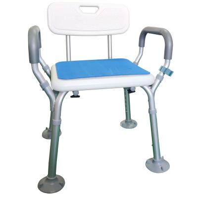 China New Modern Anti-Slip Height Adjustable Elderly Shower Chair Bathroom Bath Chair With Back Armrest for sale