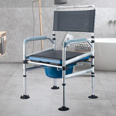 China Modern Easy Folding Simple Folding Commode Commode Chair Bath Multifuncfion Bath Chair for Handicapped and Patient with Non-slip Feet for sale