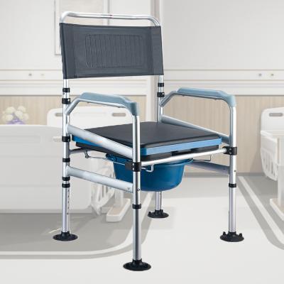 China Safety Modern Bathroom Shower Chair Commode Anti-Slip Aluminum Adjustable Stable Chair For Elder And Patient for sale