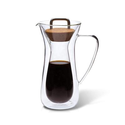 China Sustainable Coffee Server Coffee Pot Pour Over To Brew With Stainless Steel Lid Top Borosilicate Glass Coffee Maker for sale