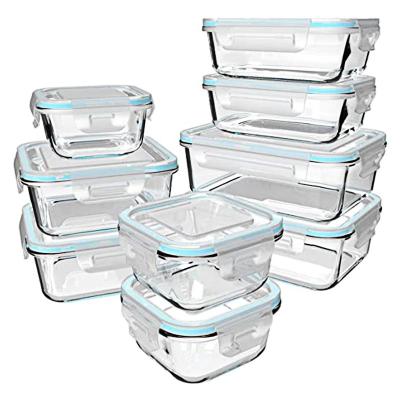 China 100% Bpa Safe Bento Food Storage Food Container Top Free Airtight Clear Glass Freezer Storage Box Microwavable Microwaveable for sale