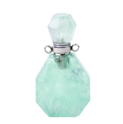 China China Wholesale Natural Amethyst Fluorite Perfume Bottle Crystal Clear Pendant for sale