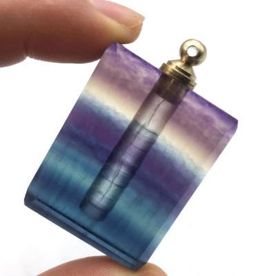 China Modern Wholesale Natural Healing Fluorite Crystal Perfume Bottles Crystal Pendant for sale