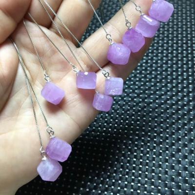 China Wholesale Love Crystal Eardrop Studded 925 Sterling Silver Natural Kunzite Crystal Earring for sale