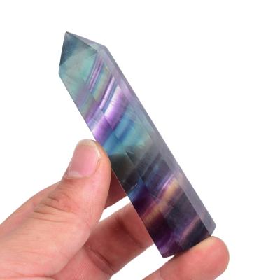 China Natural Colored Point Fluorite Crystal Quartz Tower China Fluorite Crystal Magic Wand for sale