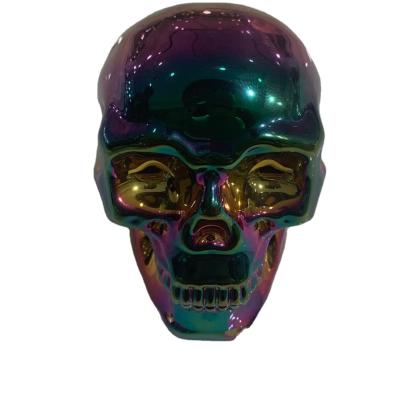 China Europe Wholesale Natural Plating Rainbow Electroplate Stone Skulls Decoration Gift for sale