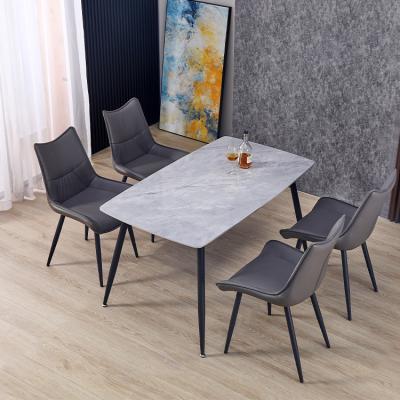 China Stone / Marble Modern Home Table Top Furniture Restaurant Dining Tables And Chairs Sets Ceramic Kitchen Dining Table Set For 6 Seater for sale