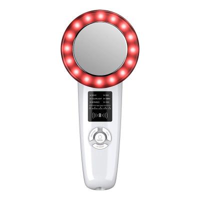 China Electric Face Lift Massager Skin Tightening Machine With Ultrasonic Light Therapy Beauty Device for sale