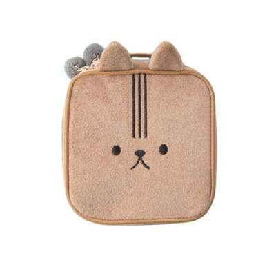 China Cute Square Portable Travel Cosmetics Lady Heart Girl Bag Fashion Bear Cosmetic Bag for sale