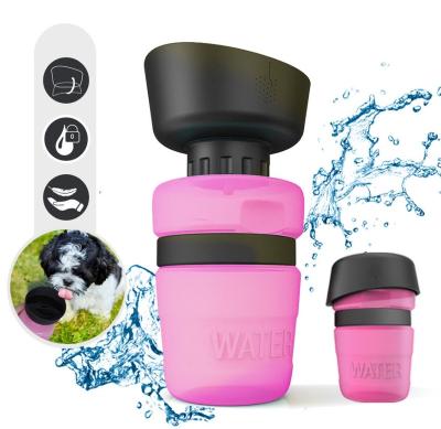 China Silicone Viable ABS Water Bottle Portable Collapsible Dog Water Bottle for sale