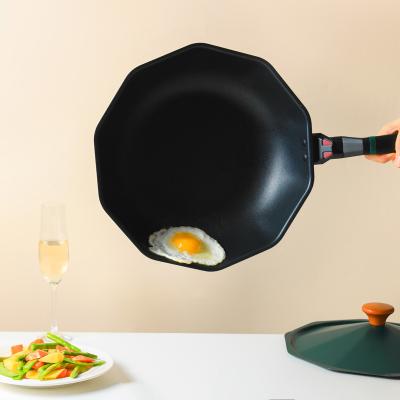 China Hot Sale Modern Pan Cookware Pots And Pan Frying Pan Nonstick Colorful Aluminum High Quality 3096 for sale