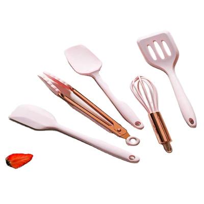 China Viable 1919 Wholesale Nordic Pink Silicone Cake Baking and Pastry Tools Accessories Set for sale