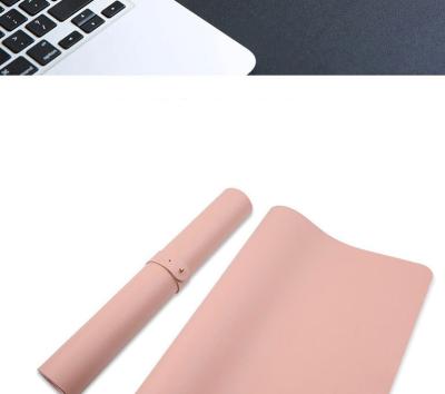 China Large Anti-Slip Non Slip Double Sided Mat 400X800 Large Keyboard Mousepad PU Desk Use Pink Leather Mousepad for sale