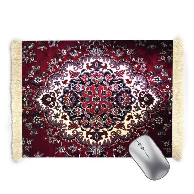 China Custom Logo Cheap Oriental Rug Mouse Anti-Slip Pad Persian Style Woven Mouse Pad Coasters For Cup for sale