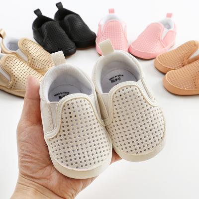 China Toddler Flat Baby Sport Shoes Wholesale PU Leather Trim Newborn Popular Baby Sneakers Baby Hutch Shoes for sale